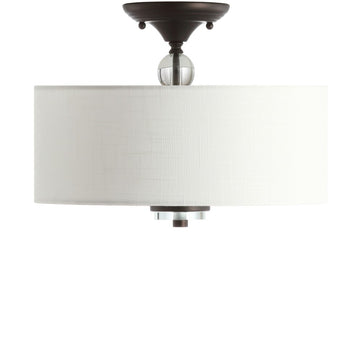 Marc 15" Metal/Crystal LED Semi Flush Mount - JONATHAN Y